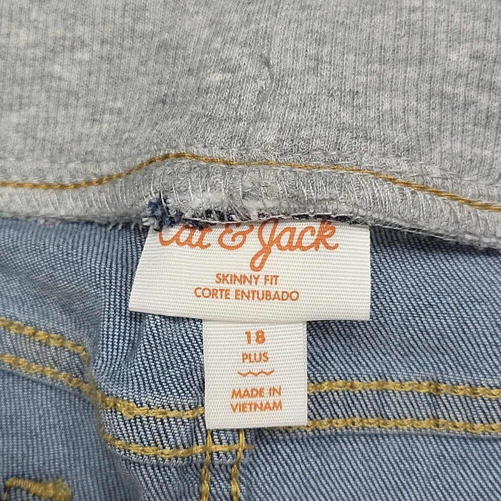 Girls Pull On Skinny Jeans - Cat & Jack Medium Wash Blue Size 18 Plus